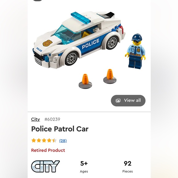 Lego sets: 60239 city police patrol car & 60393 fire rescue truck - Picture 2 of 11